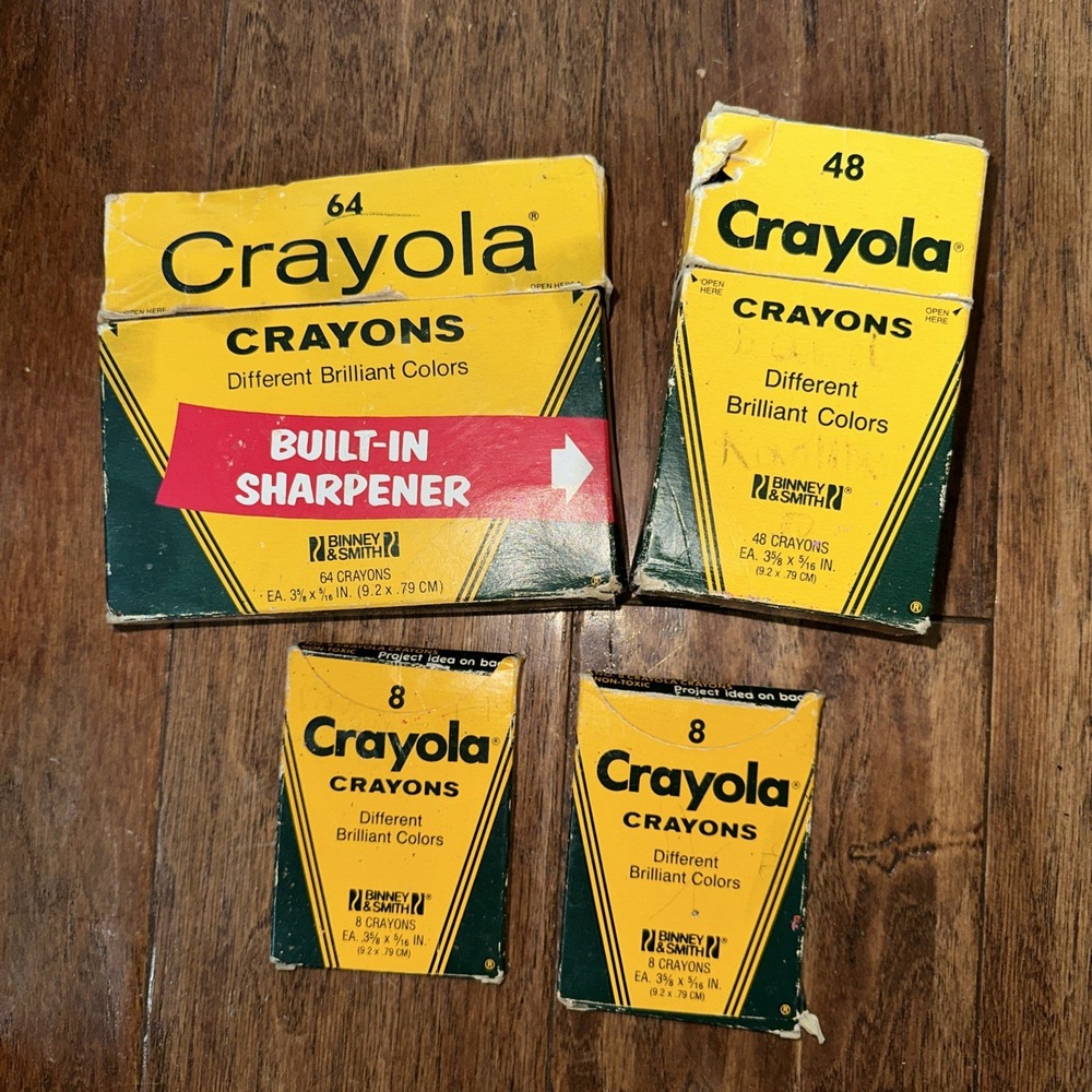 Vintage Crayola Crayons Lot 8, 8, 24, 48 Binney & Smith